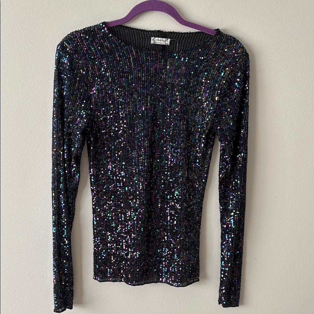 Sequin Black Top